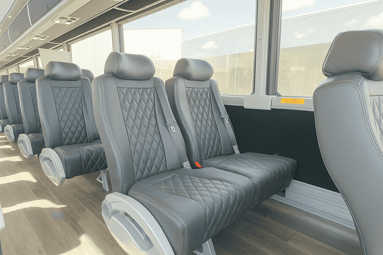 interior of Independence Coach Bus Service charter bus