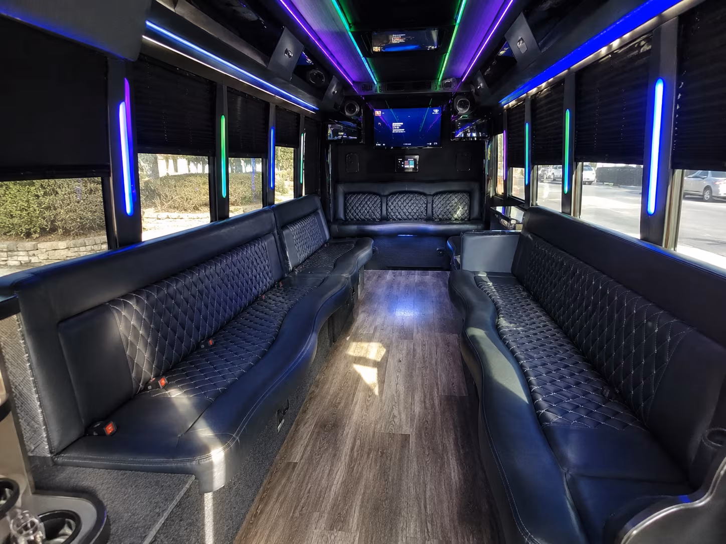 independence 15 passenger party bus interior
