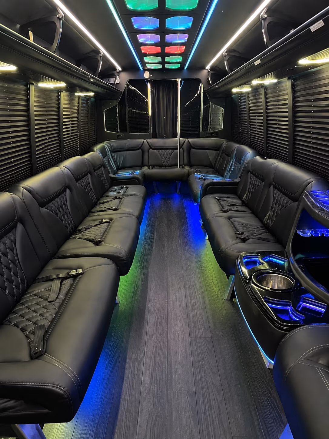 independence 20 passenger party bus interior