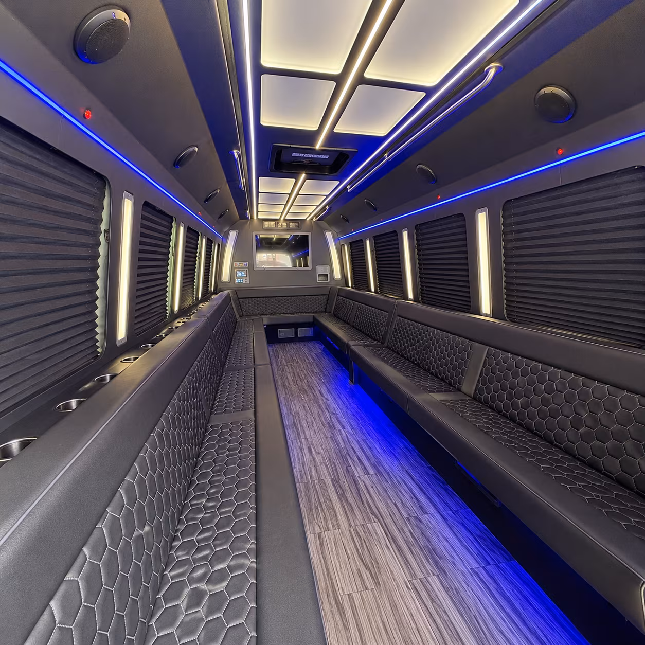 independence 30 passenger party bus interior