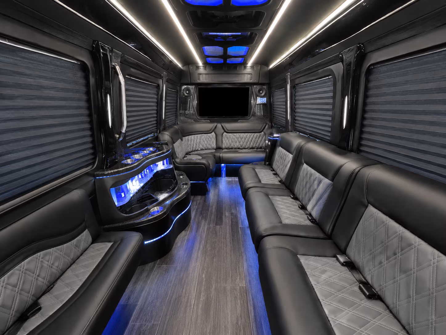 independence 40 passenger party bus interior