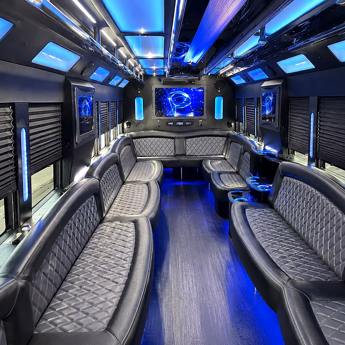 independence 50 passenger party bus interior
